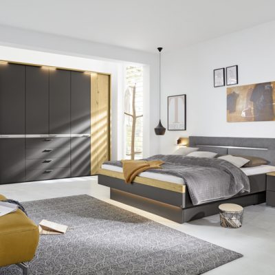 Schlafzimmer Lack Schiefer grau