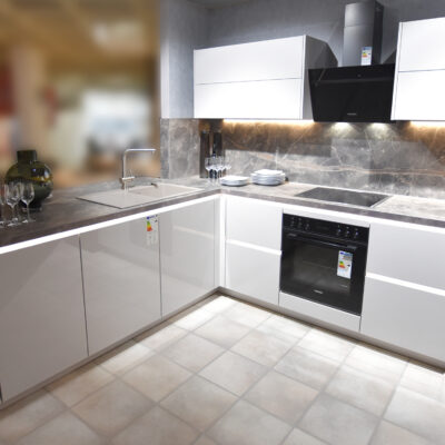 Küche Novalux Seidengrau Hochglanz