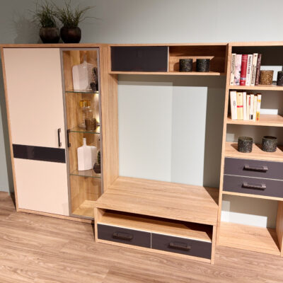 Wohnkombination Riva Sonoma Eiche & Lichtweiß